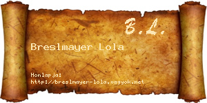 Breslmayer Lola névjegykártya